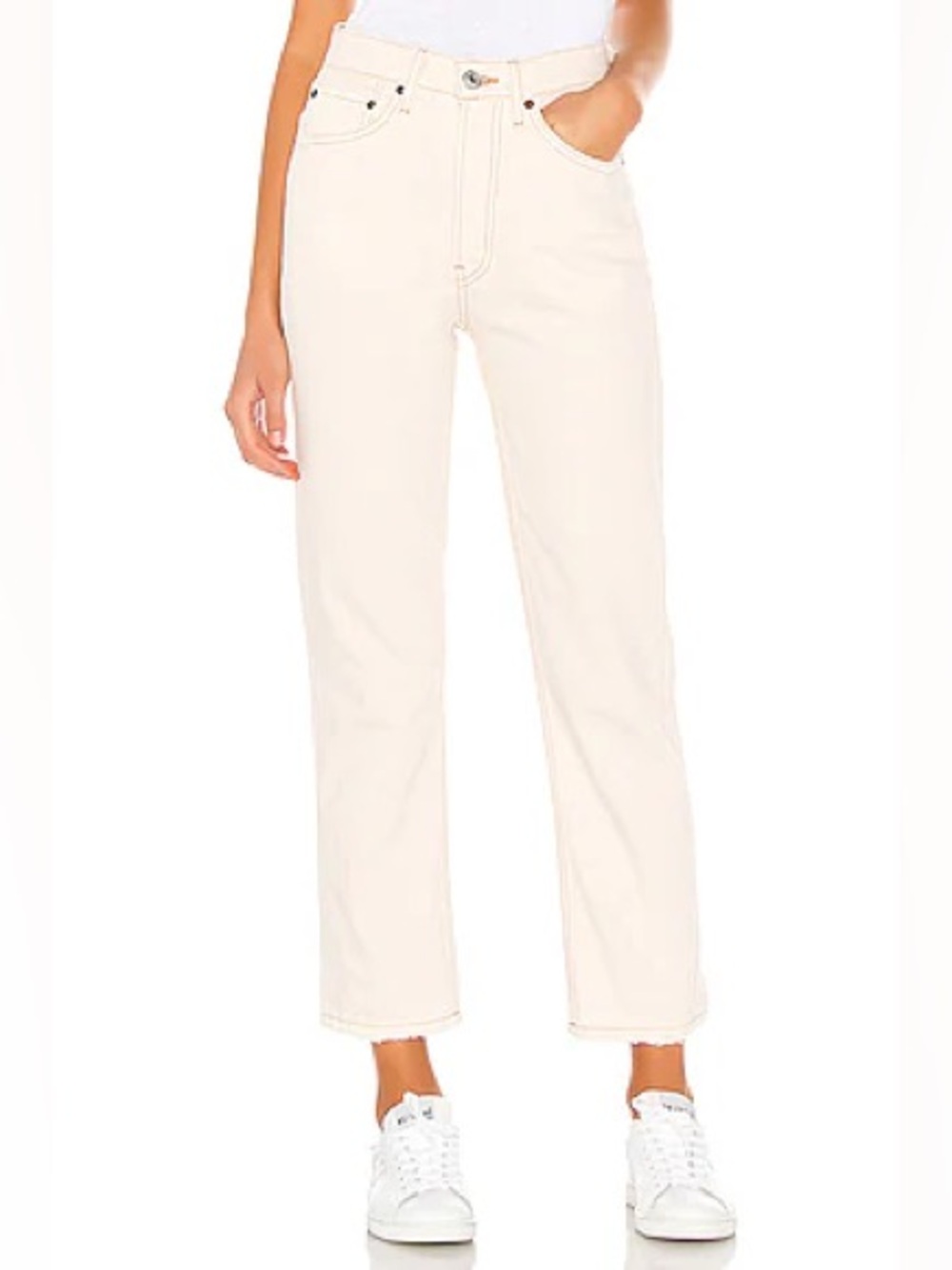 RE/DONE 70s Stove Pipe Straight Jeans Vintage White Cropped
